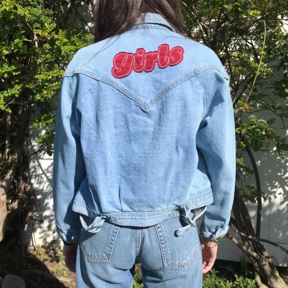 Brandy Melville Isabelle Denim Jacket with Girls Patch EXTREMELY RARE. - Picture 10 of 13